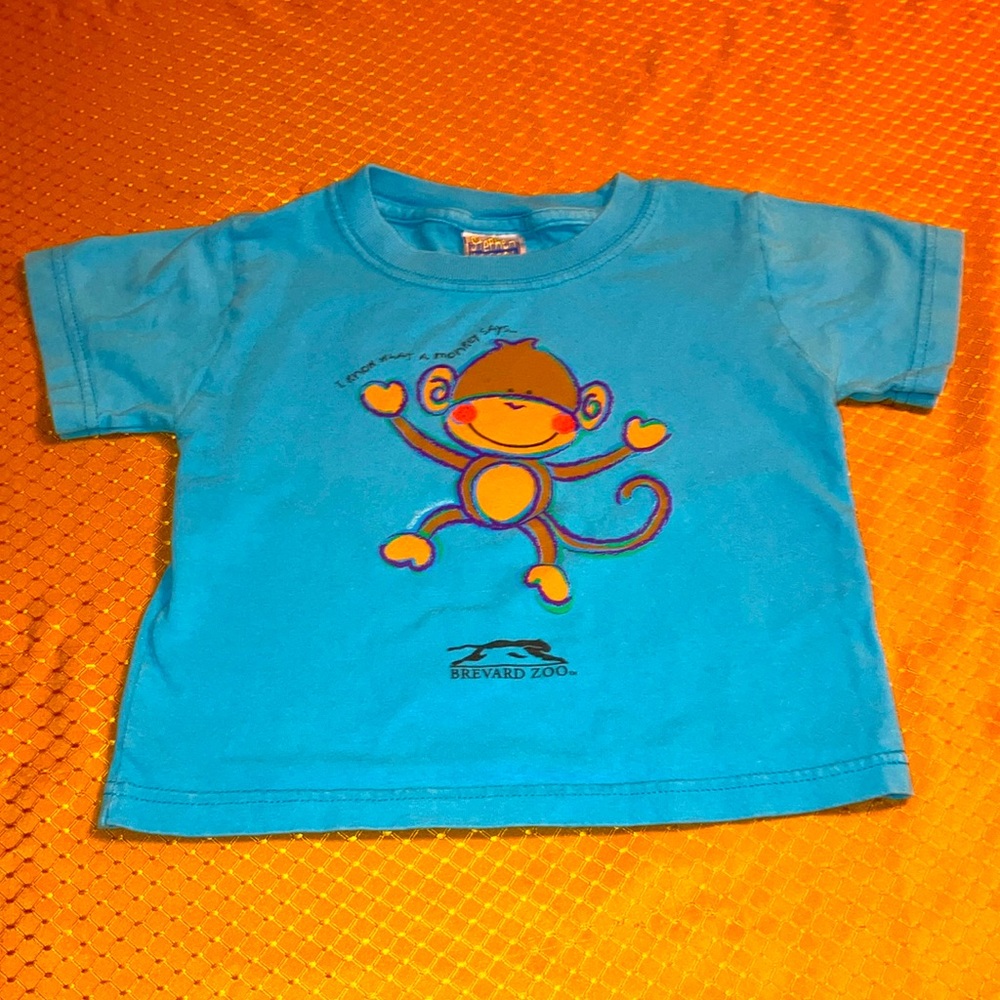 Blue Monkey 4 T Graphic Kids T-Shirt EUC from the Brevard Zoo, Florida